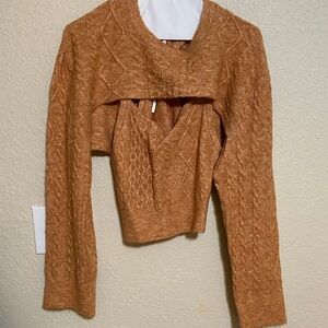 Free People Soft Knit Sweater in Orange